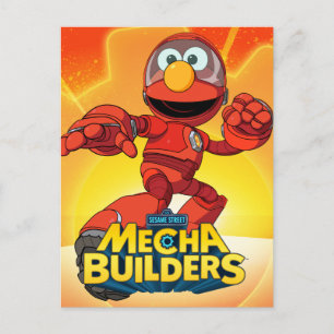 Cartão Postal Sesame Street   Mecha Builders Elmo Em Ação