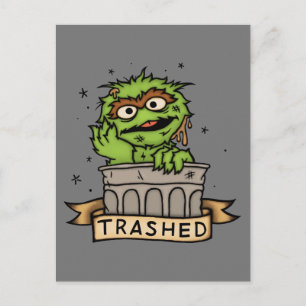 Cartão Postal Sesame Street   Oscar the Grouch Destruído
