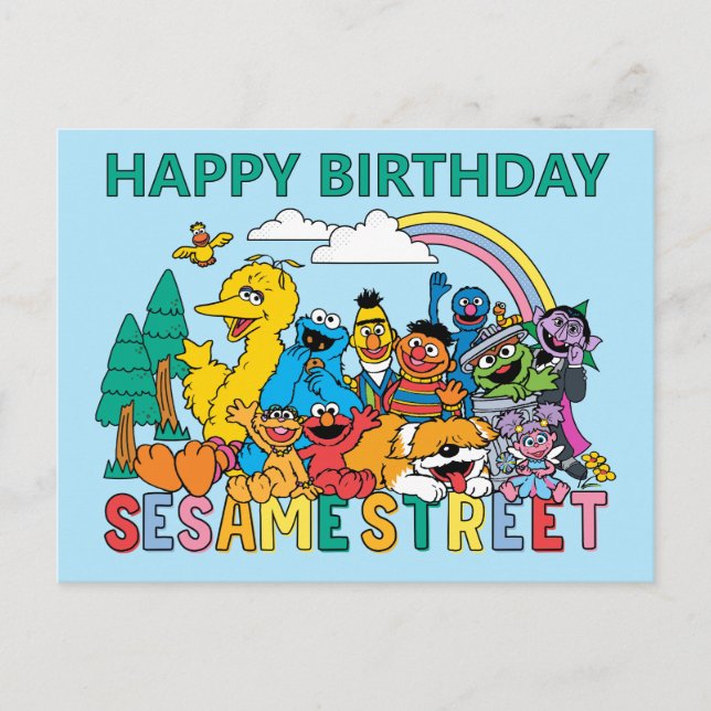 Cartão Postal Sesame Street | Rainbow Wave (Frente)