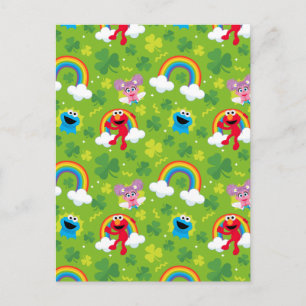 Cartão Postal Sesame Street Trevo e Padrão de Arco-íris
