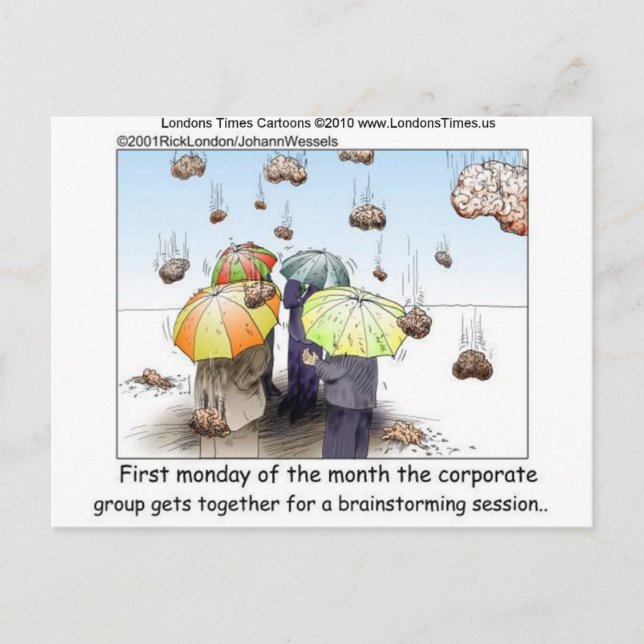 Cartão Postal Sessão de Brainstorming Camisolas Divertidas Canec (Frente)