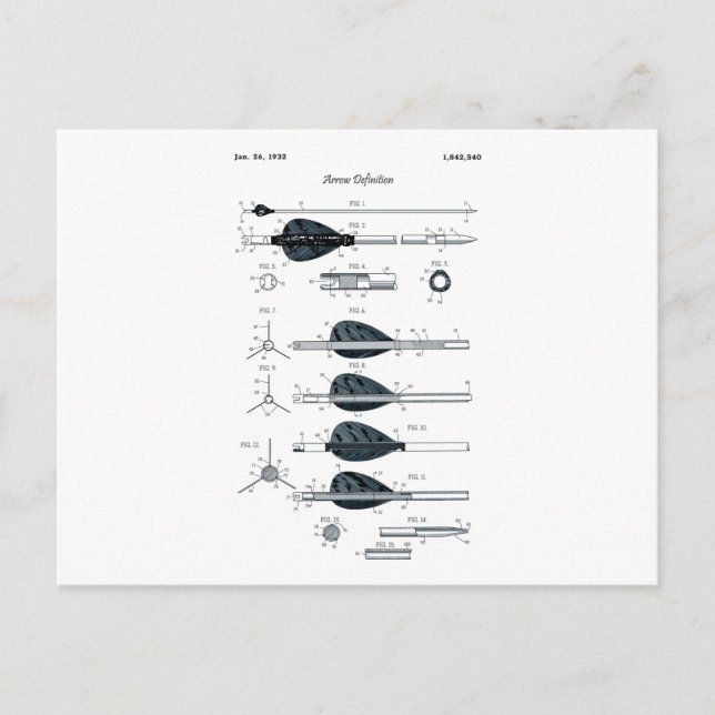 Cartão Postal Seta de Definição de Arquivamento (Frente)