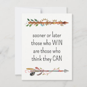 Cartão Postal Seta e Penas de Boho de Aquarela