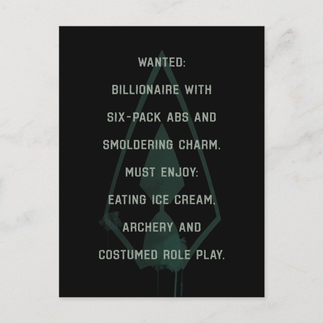 Cartão Postal Seta | Seta Verde Posto com pedido de paródia (Frente)