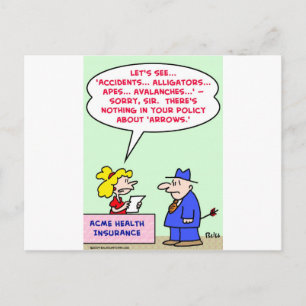 Cartão Postal setas da apólice de seguro