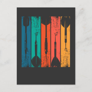 Cartão Postal Setas Retro Dardos Pub Dart Team Vintage Dart