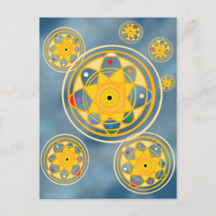 Cartão Postal Sete estrelas num estilo de arte insular