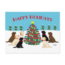 Sete Labradores e árvore de Natal