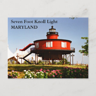Cartão Postal Sete Pés Knoll Light, Cartão-postal de Maryland