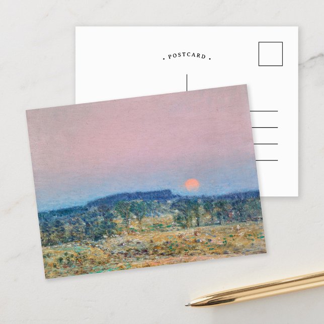 Cartão Postal setembro Moonrise | Childe Hassam (Criador carregado)