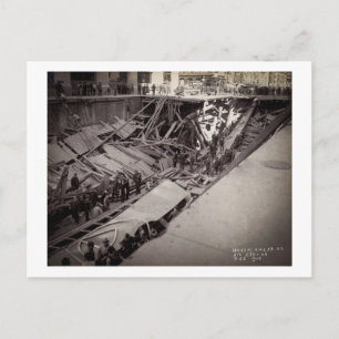 Cartão Postal Sétima Avenue Street Colapso Nova Iorque 1915