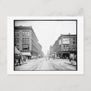Cartão Postal Sétima rua, Rua Paul, Minnesota Vintage
