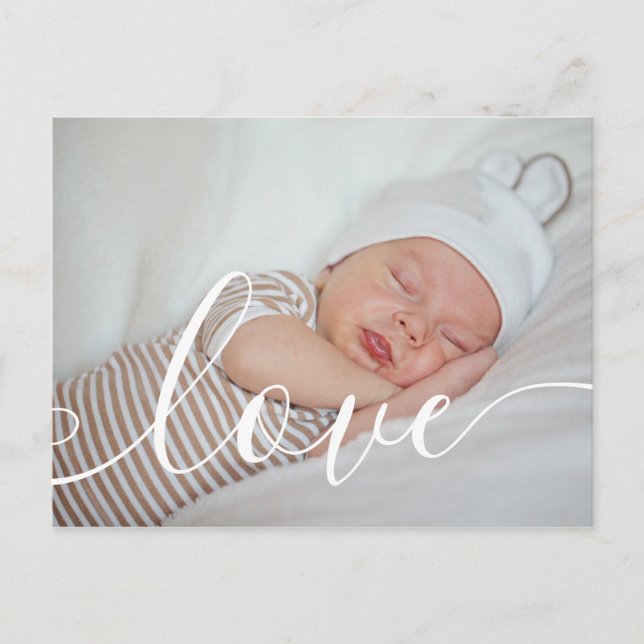 Cartão Postal Seu Anúncio de Amor com Foto do Bebê (Frente)