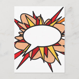 Cartão Postal Seu Balão de Fala Divertido Retrô de Quadrinhos