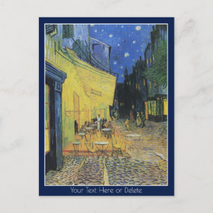Cartão Postal Seu Cor/Texto Terraço do Café à Noite de Van Gogh