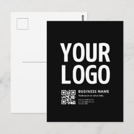 Cartão Postal Seu logotipo c/ código QR e texto editáveis