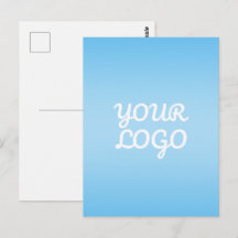 Seu Logotipo & Moderno Ombre Simples | Azul Claro