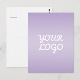 Cartão Postal Seu Logotipo & Moderno Ombre Simples | Lavanda
