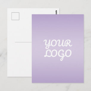 Cartão Postal Seu Logotipo & Moderno Ombre Simples Lavanda