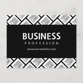 Cartão Postal Seu logotipo, Padrão e nome comercial editável