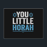 Cartão Postal Seu Pequeno Horah Hanukkah Engraçado Judeu Dizendo<br><div class="desc">chanukah, menorah, hanukkah, dreidel, jedesejo, Chrismukkah, feriado, horah, natal, </div>