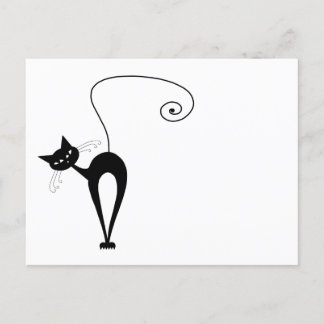 Cartão Postal Seu Texto - Caractere de Gato Preto Pose 8 Poster