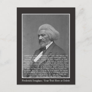 Cartão Postal Seu Texto/Cor Frederick Douglass Histórico Preto