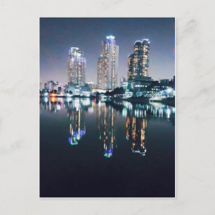 Cartão Postal Seul à noite sobre o rio