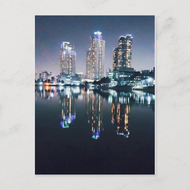 Cartão Postal Seul à noite sobre o rio (Frente)