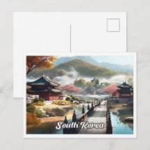 Seul Coreia do Sul Arte Ilustração de Viagem Vinta