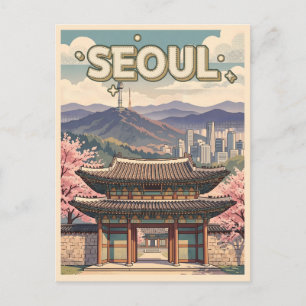 Cartão Postal Seul Coreia do Sul – Flores de Cerejeira & Paisage