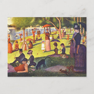 Cartão Postal Seurat Painting domingo à tarde