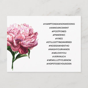 Cartão Postal Seus 12 Hashtags Peony Adiou Casamento