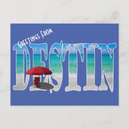 Cartão Postal Seus Logotipos Saudações Da Destrin Beach Typograf