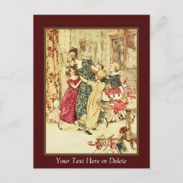 Cartão Postal Seus Natais vintages de texto/cor Arthur Rackham