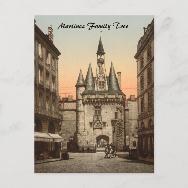 Cartão Postal Sevigne Gate, Bordeaux, França (Frente)