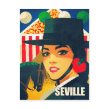 Sevilha, Espanha, garota espanhola com chapéu pret