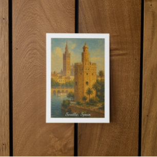 Cartão Postal Sevilha Espanha Viagem Vintage Giralda & Torre Oro