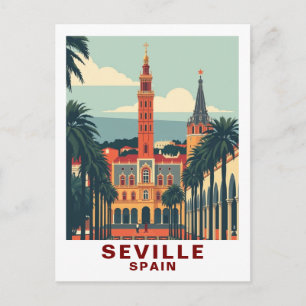 Cartão Postal Sevilha Vintage, Espanha Catedral Viagem