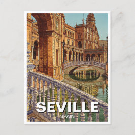Cartão Postal Seville Espanha Plaza de Espana