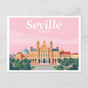Cartão Postal Seville Espanha Plaza de Espana Pastel Viagem