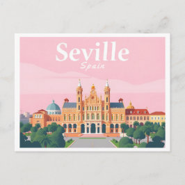 Cartão Postal Seville Espanha Plaza de Espana Pastel Viagem