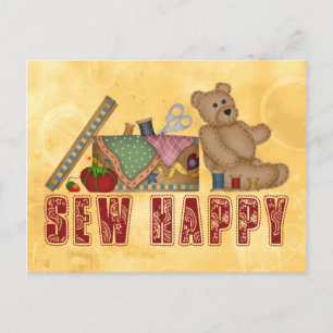 Cartão Postal Sew Happy