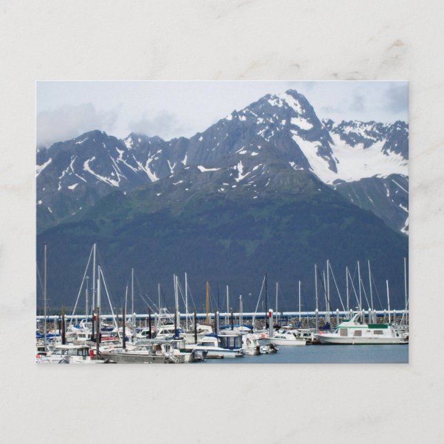 Cartão Postal Seward Harbor no Alasca (Frente)