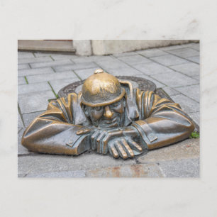 Cartão Postal Sewer Worker Bronze Estátua, Bratislava, Eslováqui