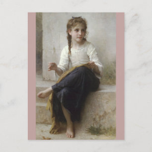 Cartão Postal Sewing por William-Adolphe Bouguereau