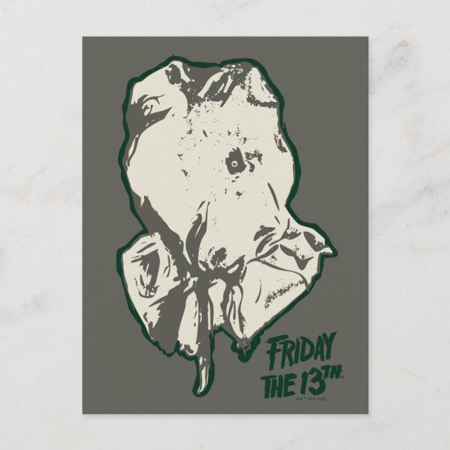 Cartão Postal Sexta-feira, 13 | Jason Voorhees Burlap Sack (Frente)