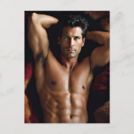 Cartão Postal Sexy Brunette Man