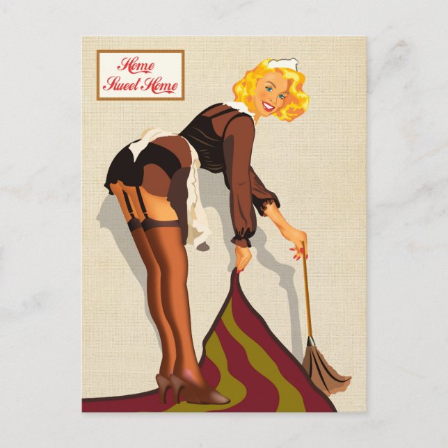 Cartão Postal Sexy Pinup Maid (Frente)