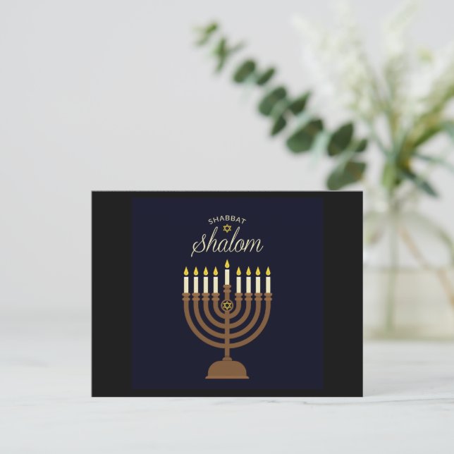 Cartão Postal Shabat Shalom (Em pé/Frente)
